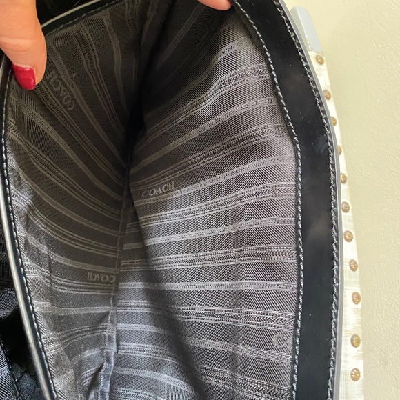 Coach Crosby Box Grain Textured Leather Flap Brief 70961 Brass/Black - Picture 11 of 13